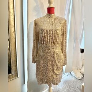 Elegant Gold Sequin Dress, by Nine West